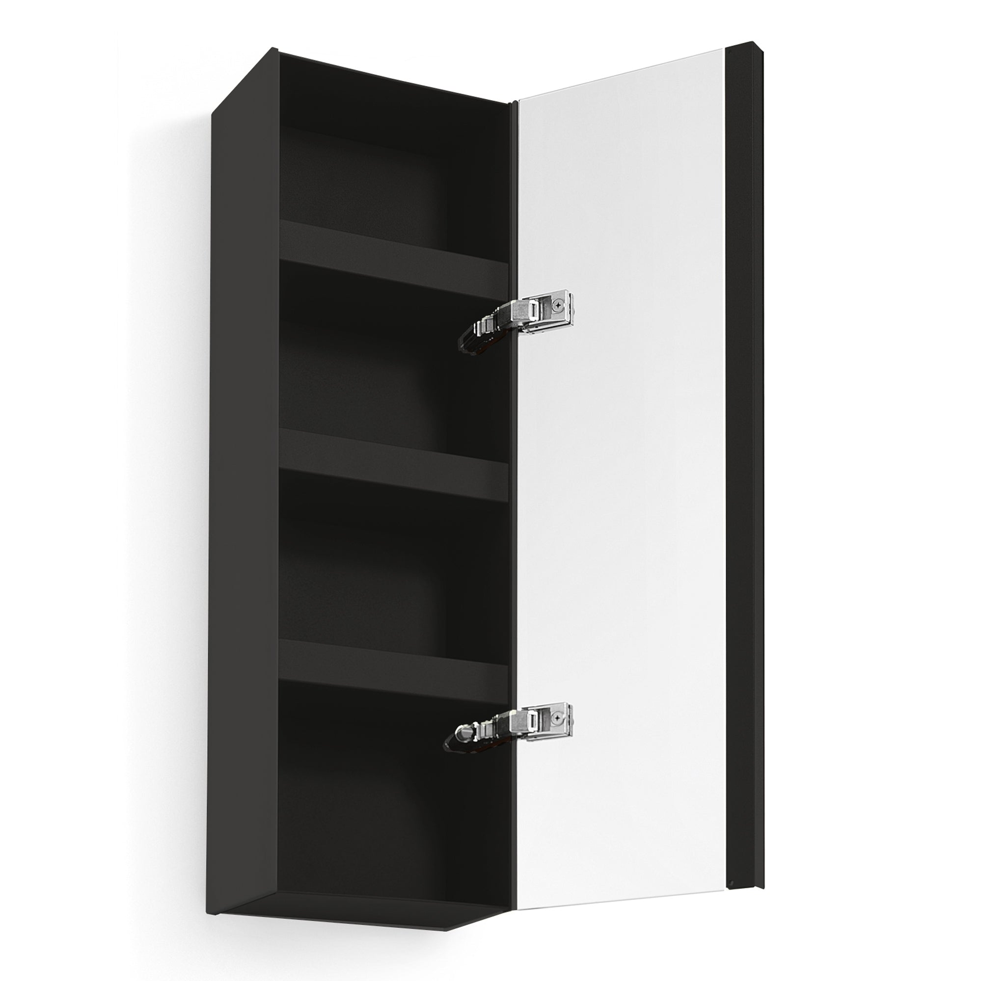 Lineabeta - Pensile con anta a specchio Ciacole nero 25x80 cm