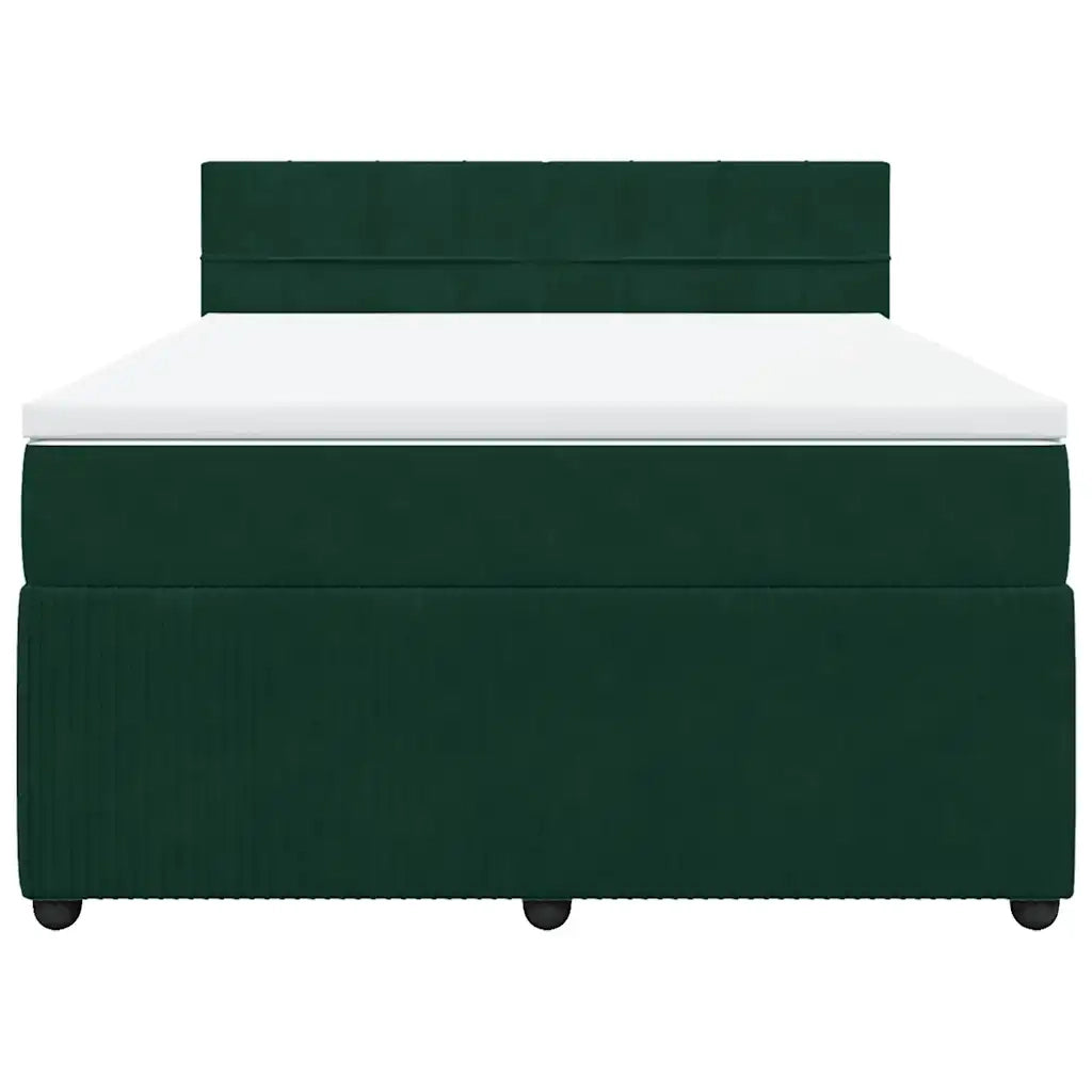 Giroletto a Molle con Materasso Verde Scuro 140x200 cm Velluto 3287761