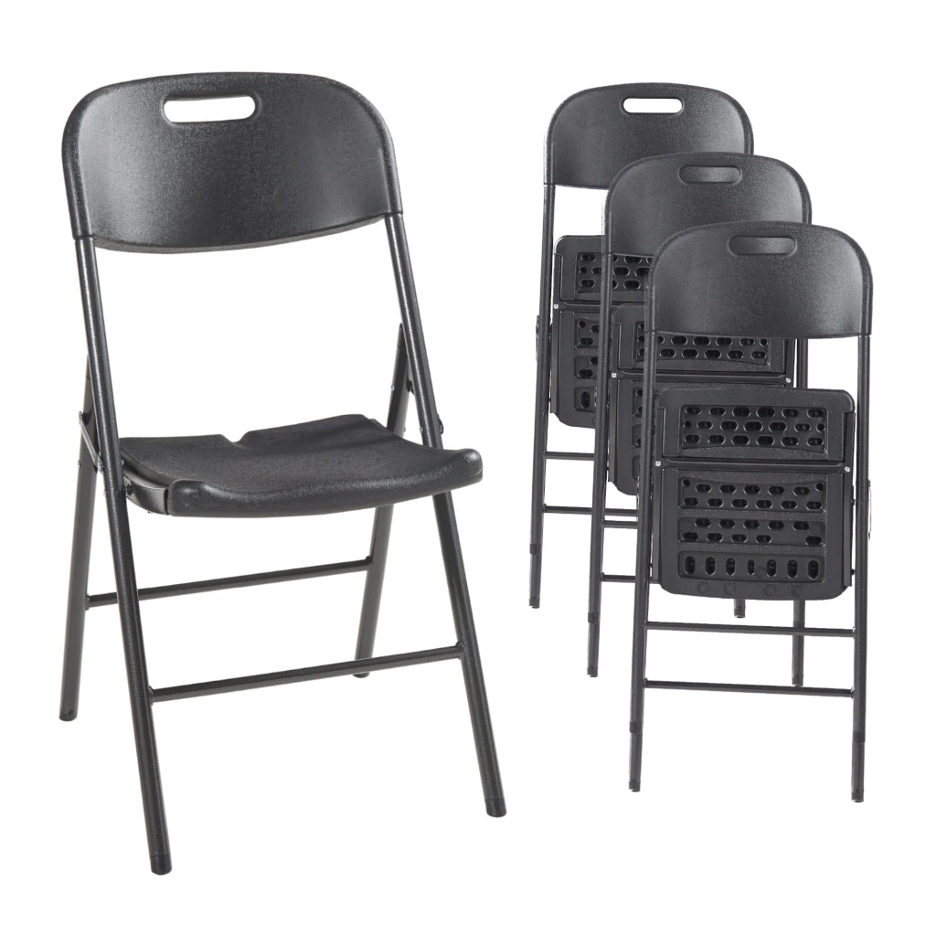 Set di 4 sedie pieghevoli 87 x 46 x 53 cm nere 03_0009844