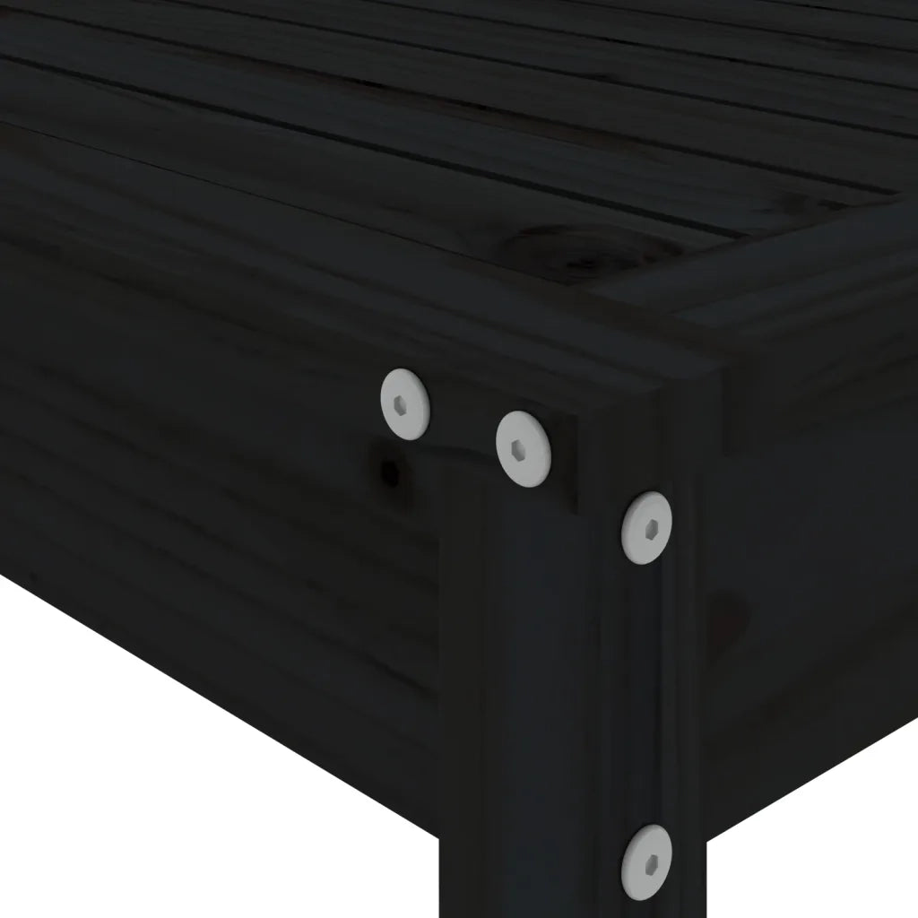 Set Bar da Giardino 5 pz | Set Salotto da Giardino Nero in Legno Massello di Pino