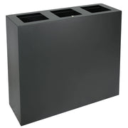 Pattumiera per Raccolta Differenziata 3 Scomparti Capacità 180 lt 90x30x80 cm in Acciaio Antracite