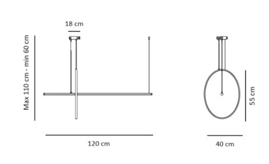 RING-B Sospensione geometrica 1 led bianco opaco led 46W dimmerabile SDD 2800 - 5000k
