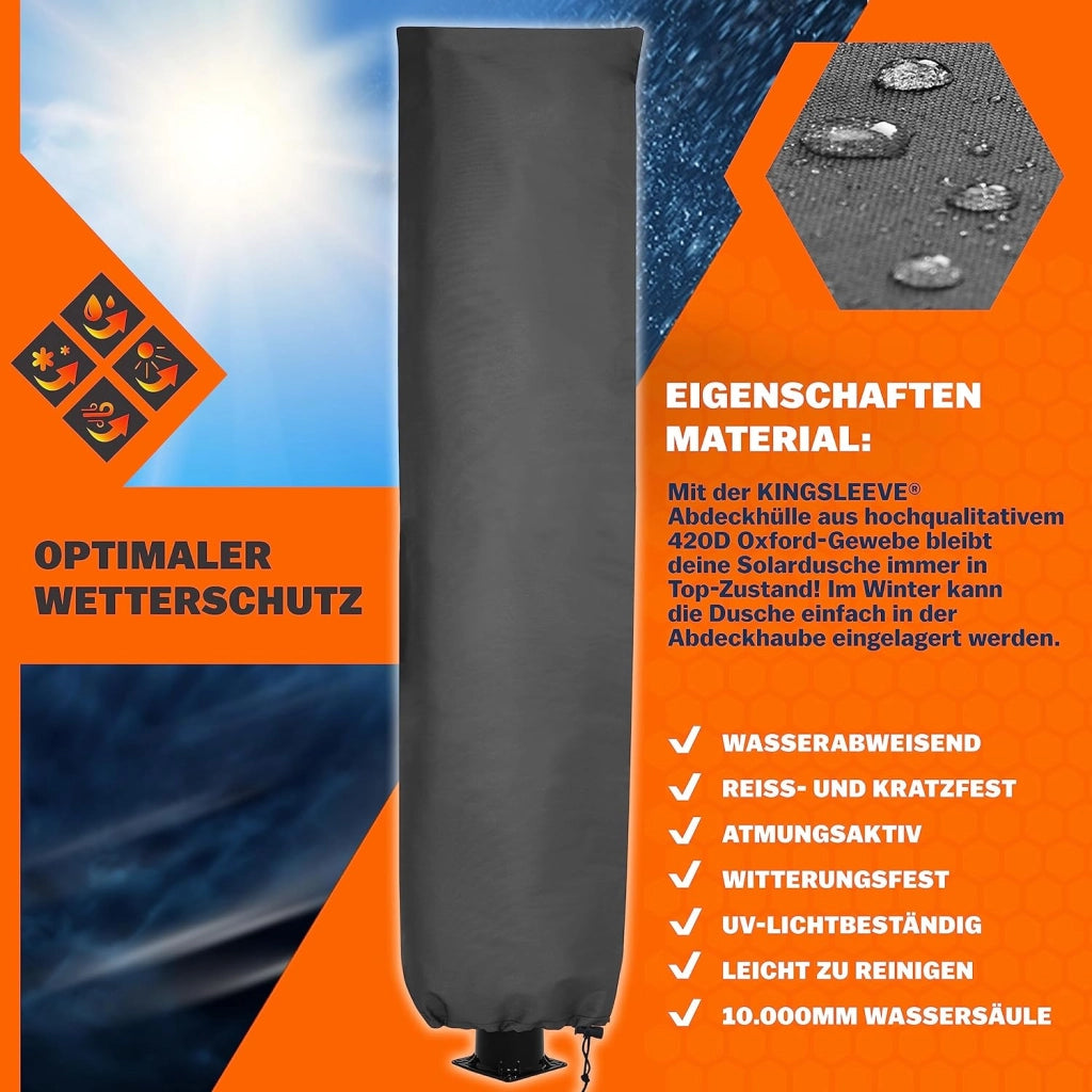 Doccia Solare da Giardino 18L 215cm Docce da Campeggio Piscina Fino a 60°C Miscelatore