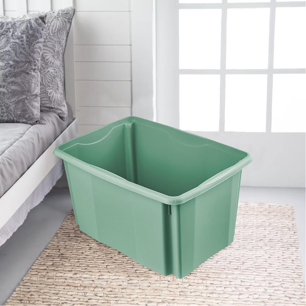 Set Scatole 4x45 L Portaoggetti Verde Plastica Cassetto Contenitore Salvaspazio