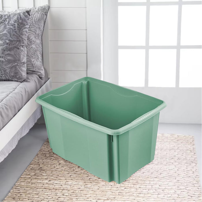 Set Scatole 4x45 L Portaoggetti Verde Plastica Cassetto Contenitore Salvaspazio