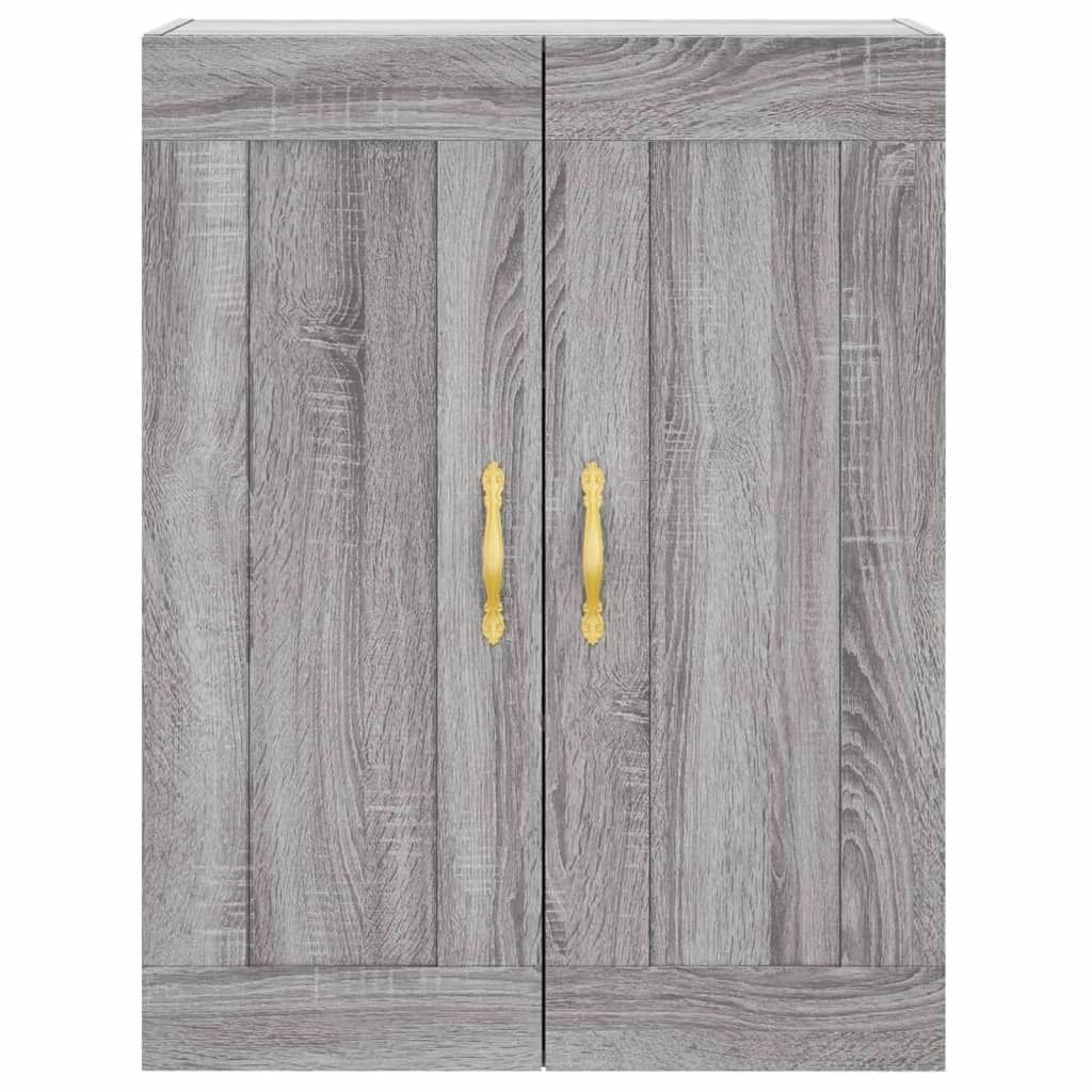 Set di 2 pratici armadietti a muro 69,5 x 34 x 90 cm realizzati in legno composito Sonoma grigio 02_0055501