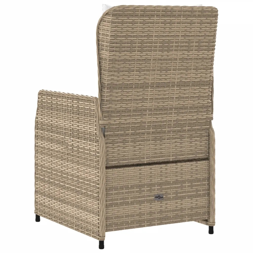 Sedie da Giardino Reclinabili 2 pz | Sedie da Esterno Beige Polyrattan