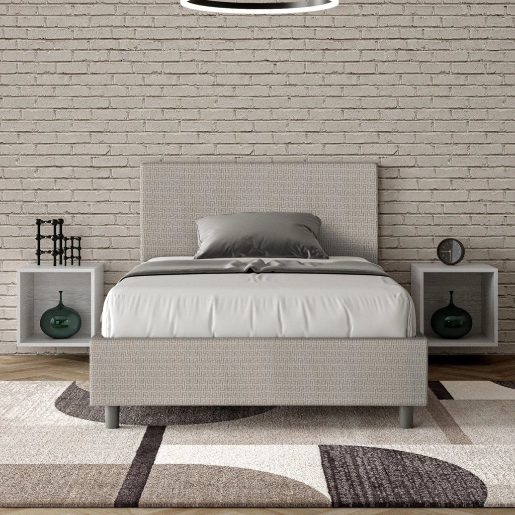 Letto 1 Piazza e Mezzo 120x200 cm Senza Rete Adele Labirinto 01 Bianco