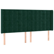 Testiera | Testata ad Orecchio Verde Scuro 163x16x118/128 cm in Velluto