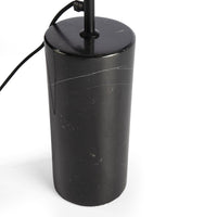 Lampada da terra in marmo nero e acciaio nero