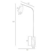 Lampada da terra in marmo nero e acciaio nero