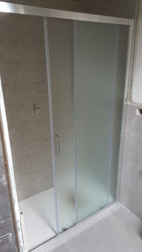 Box Doccia in Cristallo 6 mm Opaco 1 Lato - Porta Scorrevole Reversibile - Misura: 140 xh190 cm 