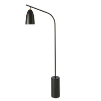 Lampada da terra in marmo nero e acciaio nero