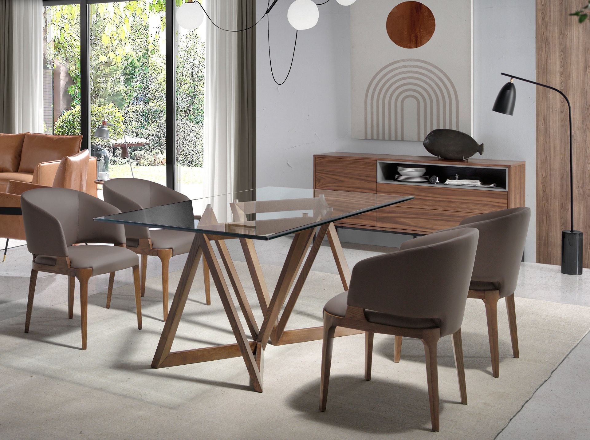 Lampada da terra in marmo nero e acciaio nero