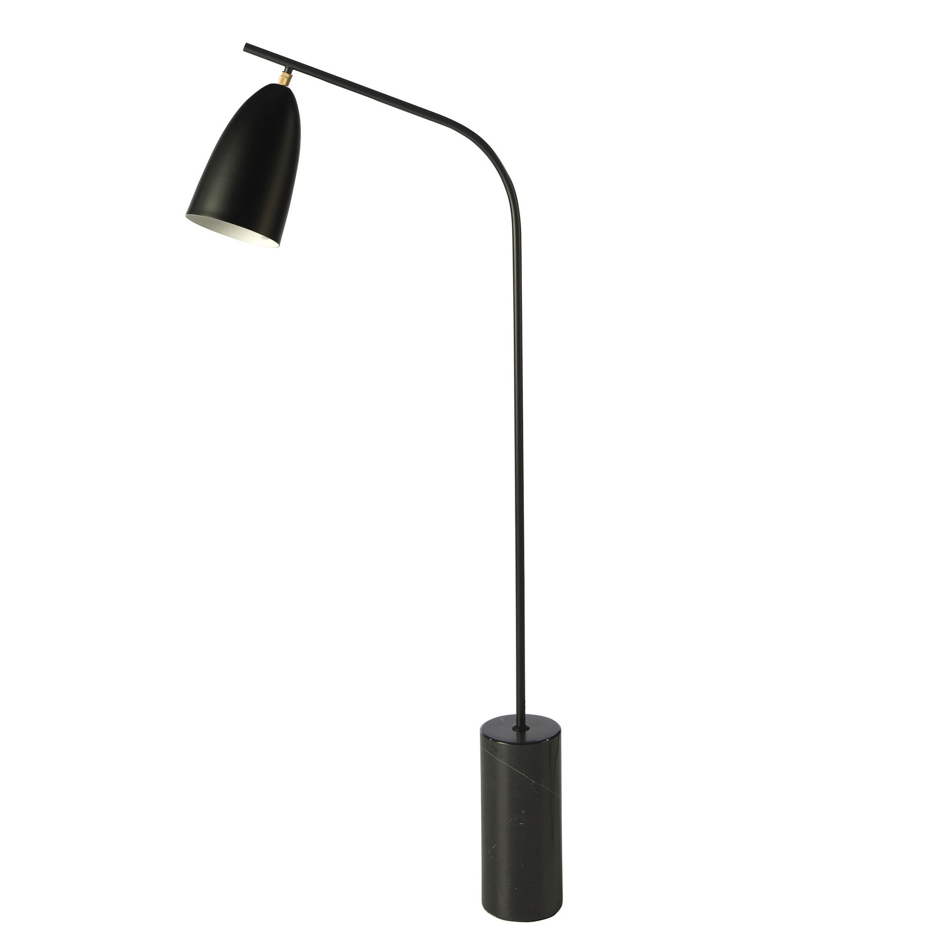 Lampada da terra in marmo nero e acciaio nero