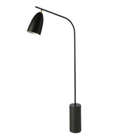 Lampada da terra in marmo nero e acciaio nero