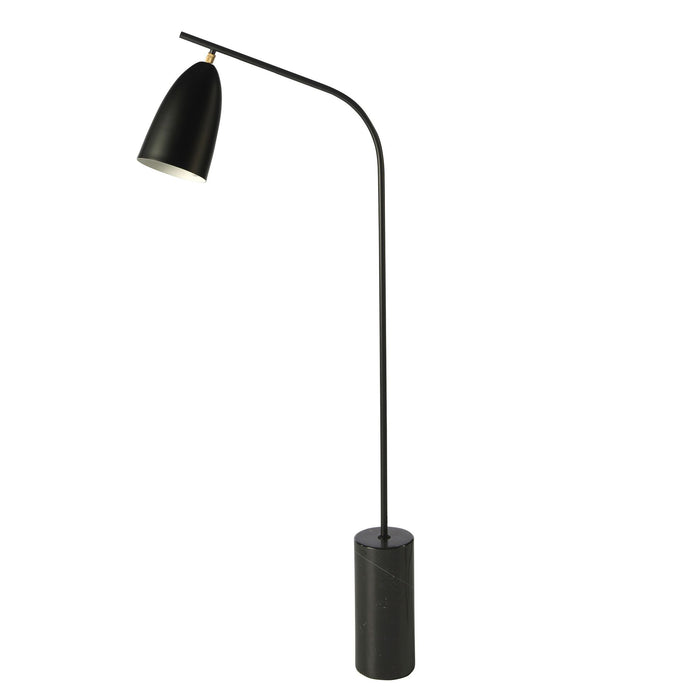 Lampada da terra in marmo nero e acciaio nero
