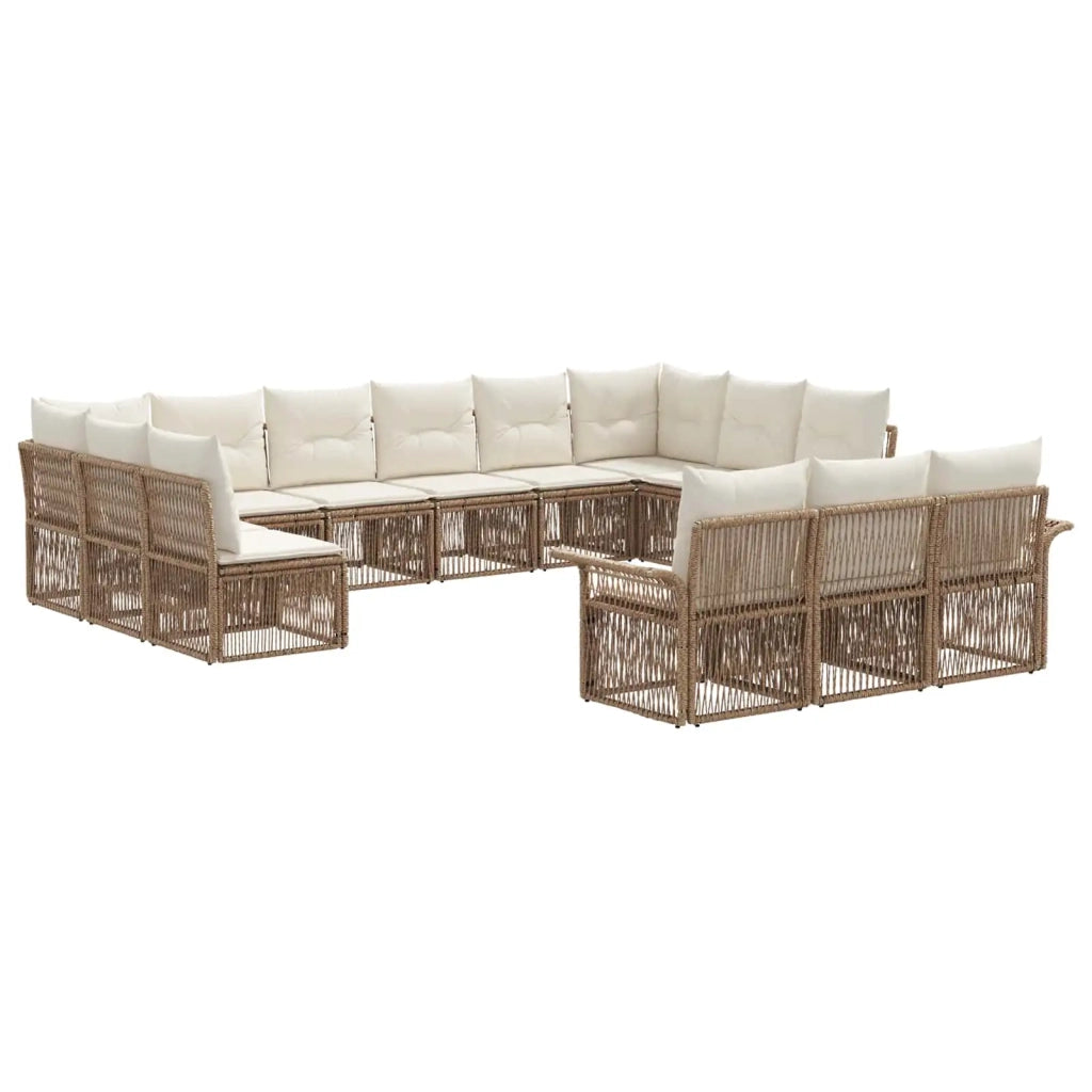 Set Divano da Giardino 13 pcs Beige polyrattan 3434982