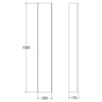 Lineabeta - Colonna con anta a specchio Ciacole L.160X25 cm bianco