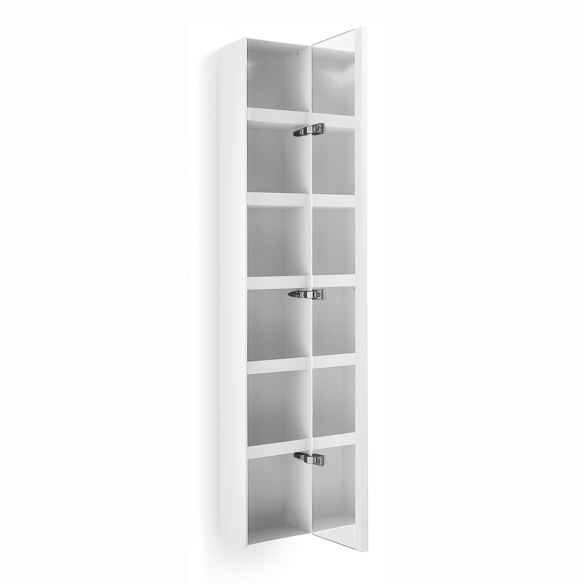 Lineabeta - Colonna con anta a specchio Ciacole L.160X25 cm bianco