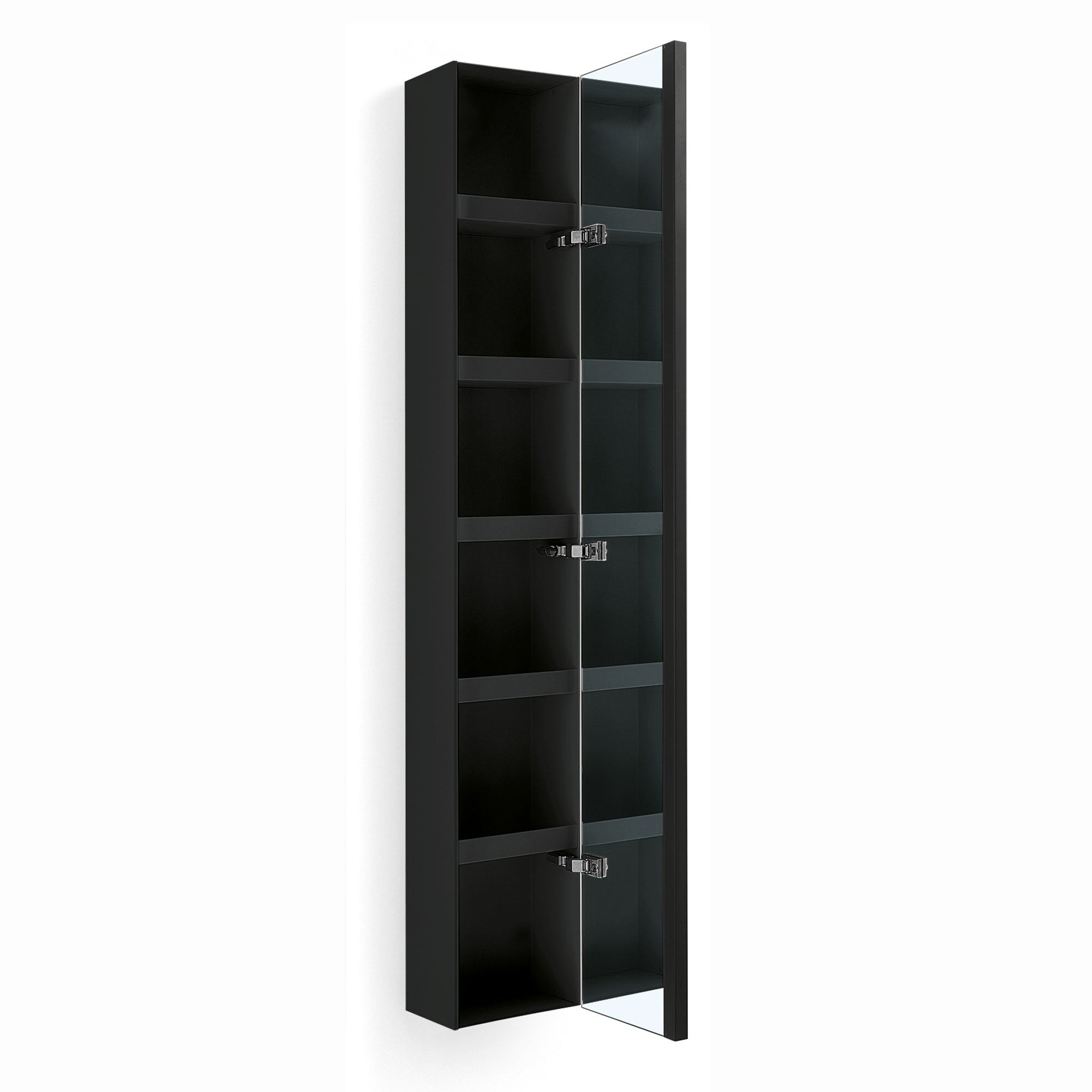 Lineabeta - Colonna con anta a specchio Ciacole L.160X25 cm nero