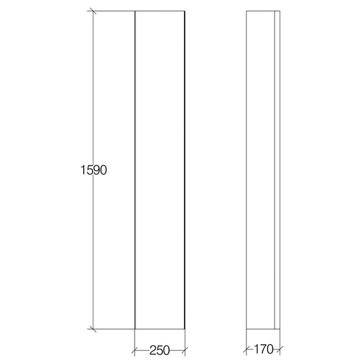 Lineabeta - Colonna con anta a specchio Ciacole L.160X25 verde