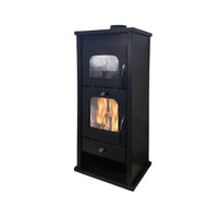 Stufa A Legna Gran Paradiso In Acciaio Verniciato 62x52x109cm
