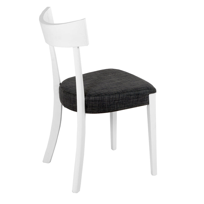 Set Da 2,Sedia Lizz Bianca Grigia 