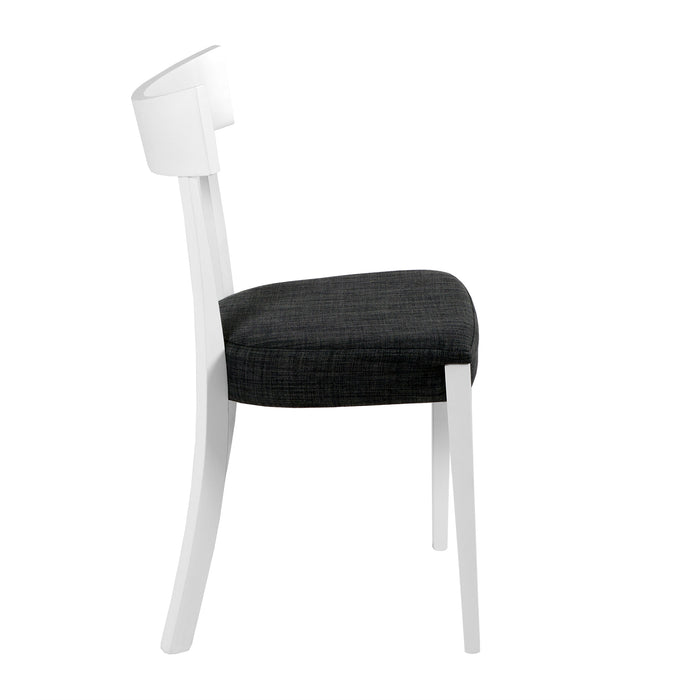 Set Da 2,Sedia Lizz Bianca Grigia 