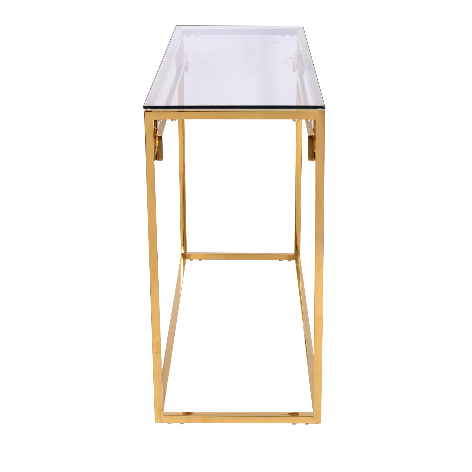 Consolle Golden In Metallo Oro E Vetro Temperato