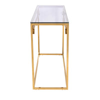 Consolle Golden In Metallo Oro E Vetro Temperato