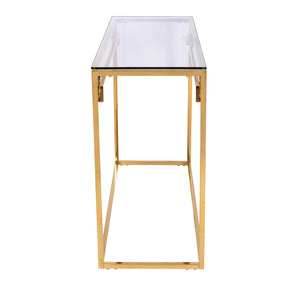 Consolle Golden In Metallo Oro E Vetro Temperato