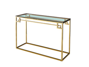 Consolle Golden In Metallo Oro E Vetro Temperato
