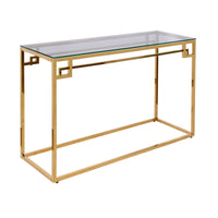 Consolle Golden In Metallo Oro E Vetro Temperato