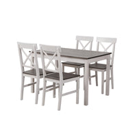 Set Woody Tavolo+4Sedie  Fumo/ Gambe Bianche 