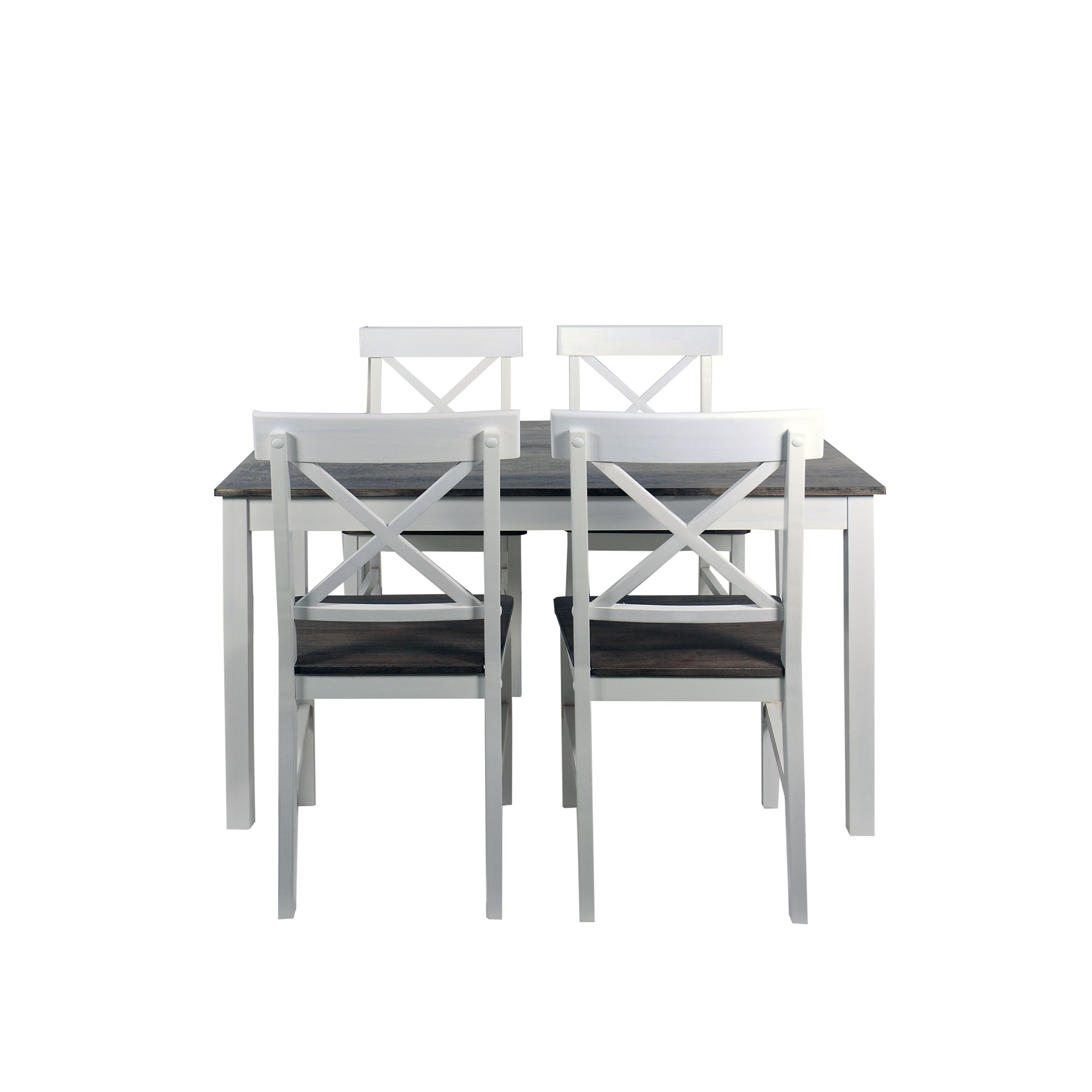 Set Woody Tavolo+4Sedie  Fumo/ Gambe Bianche 