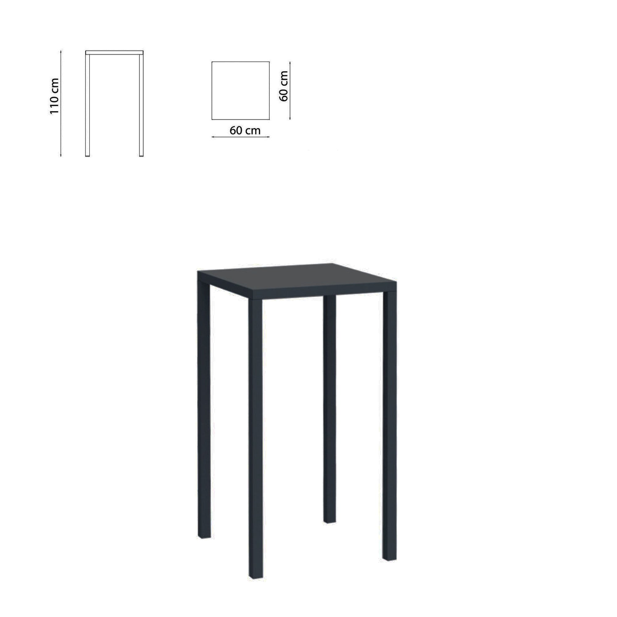 Tavolo Tetris 60X60 H110 Grigio Antico