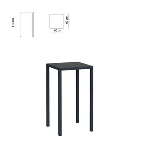 Tavolo Tetris 60X60 H110 Grigio Antico