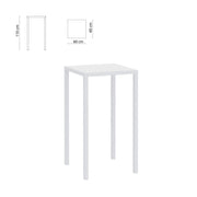Tavolo Tetris 60X60 H110 Bianco Raggrinzato