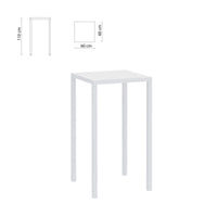 Tavolo Tetris 60X60 H110 Bianco Raggrinzato