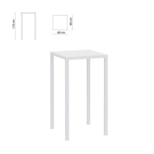 Tavolo Tetris 60X60 H110 Bianco Raggrinzato