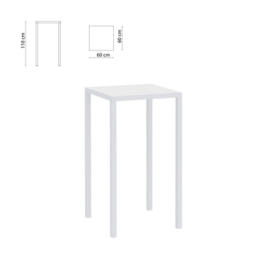 Tavolo Tetris 60X60 H110 Bianco Raggrinzato