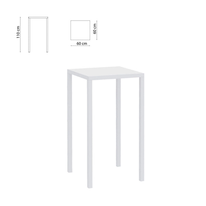 Tavolo Tetris 60X60 H110 Bianco Raggrinzato