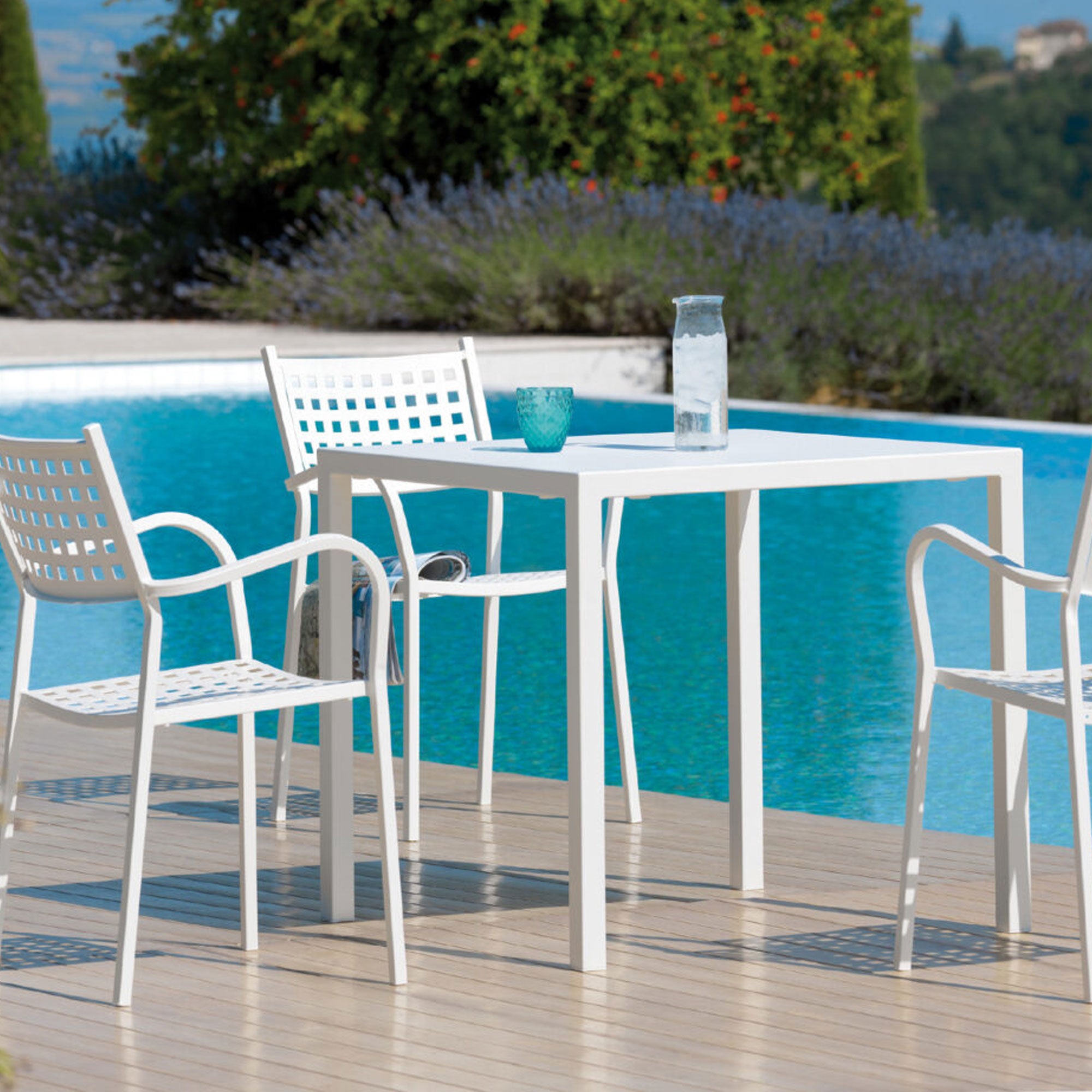 Tavolo Tetris 80X80 Bianco Raggrinzato