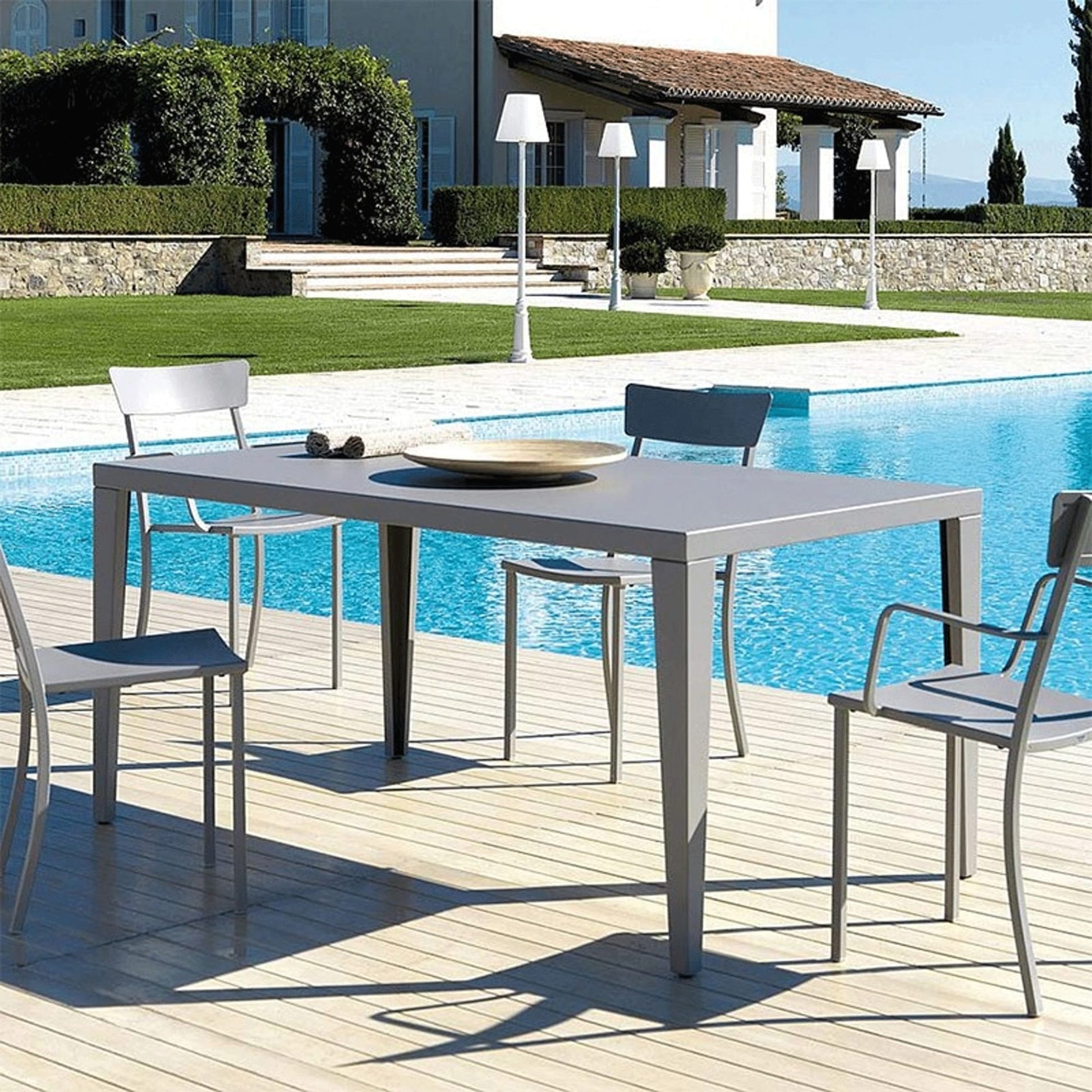 Set Da 4, Sedia Canada Grigio Antico Impilabile