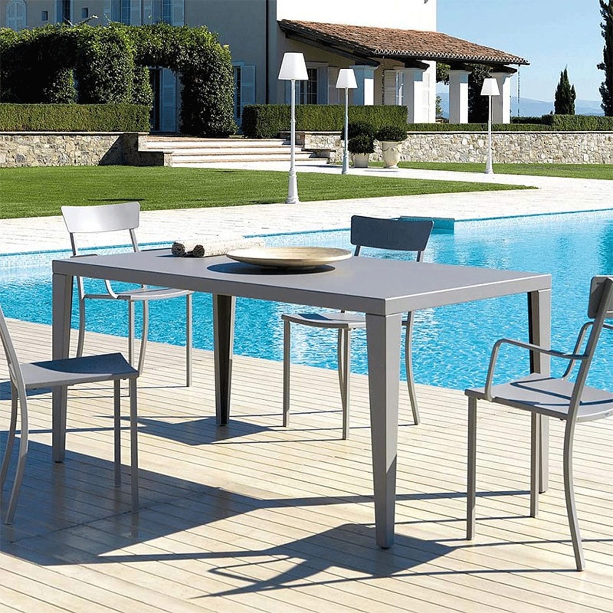 Set Da 4, Sedia Canada Grigio Antico Impilabile