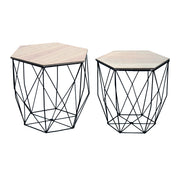 Set 2 Tavolini Prism Rovere Nero