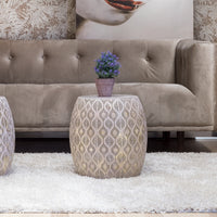 Tavolino Tribeca In Metallo In Rosa Chiaro E Oro