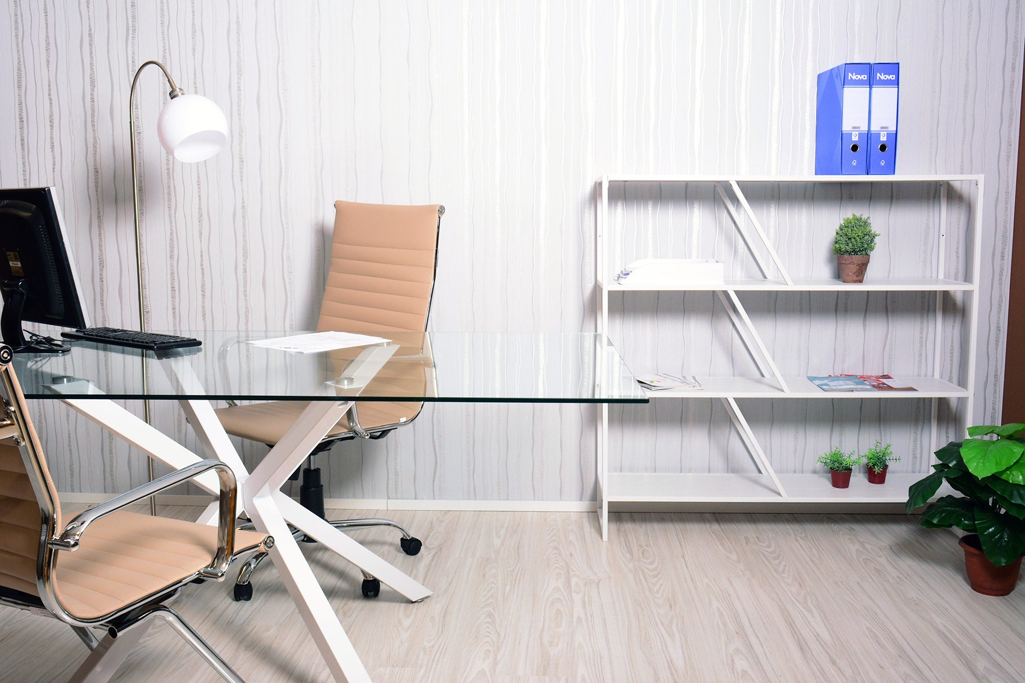 Libreria Ashley Plus 4 Ripiani Bianca