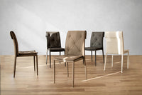 Set Da 4,Sedia Limo Similpelle Bianca